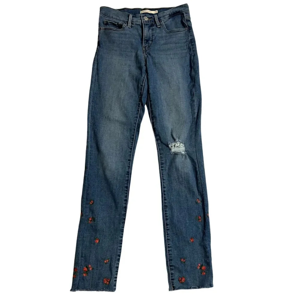 Levis 311 Shaping Skinny Embroidered High Rise Jeans Size 26